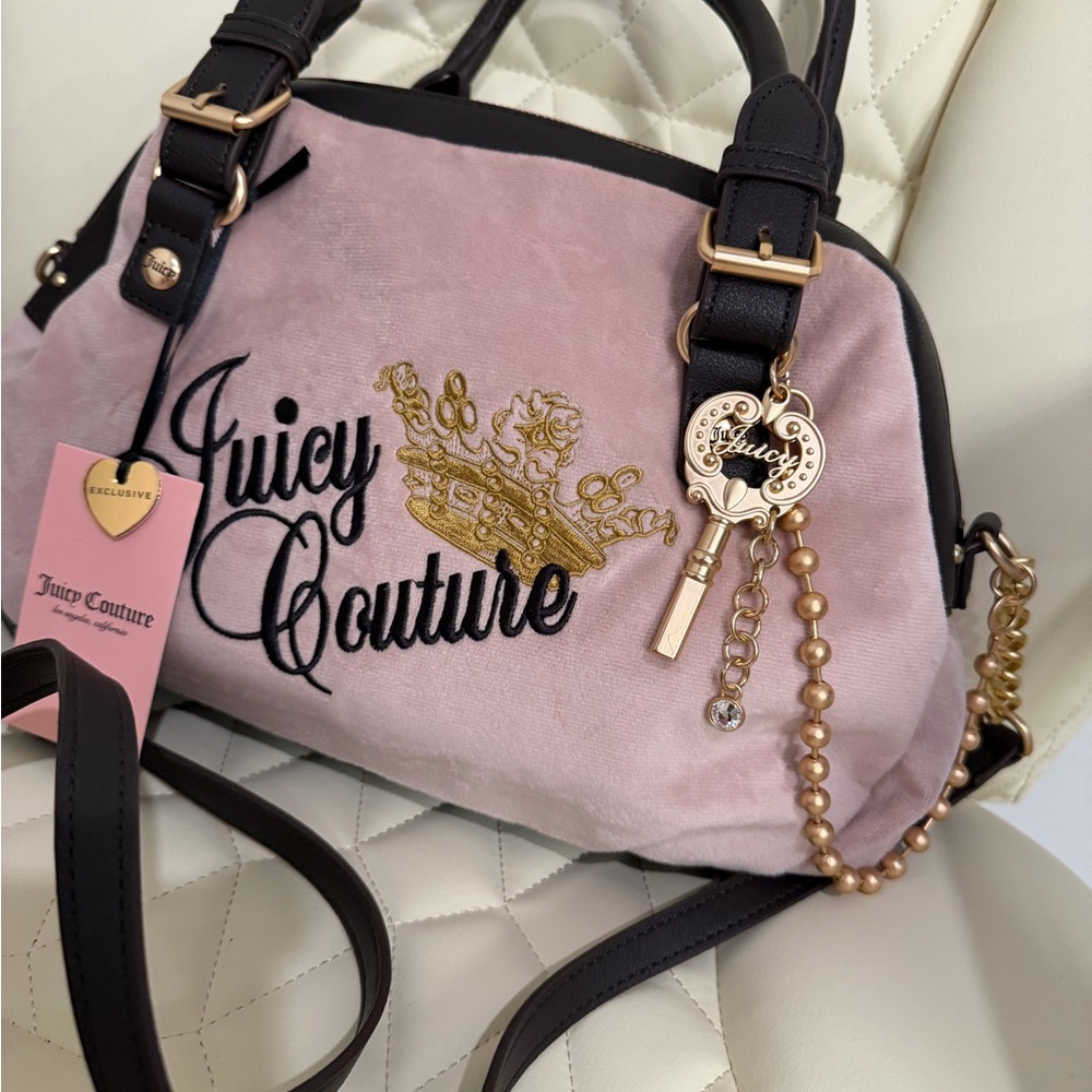 Juicy Couture Blush and Black Satchel - Picture 3 of 4